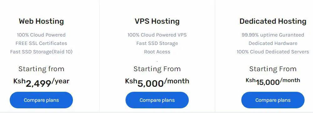 SKYHOST webhosting pricelist