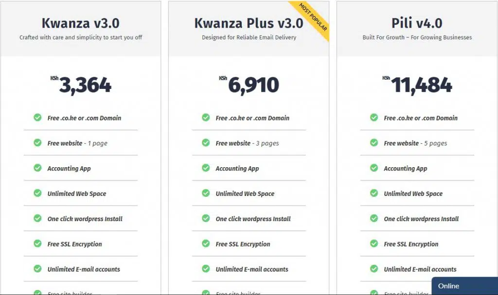 deepAfrica webhosting pricing